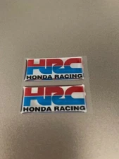 2X 3D DECAL EMBLEM HRC HONDA RACING LOGO REFLECTIVE RAISED(1.5"x0.5")