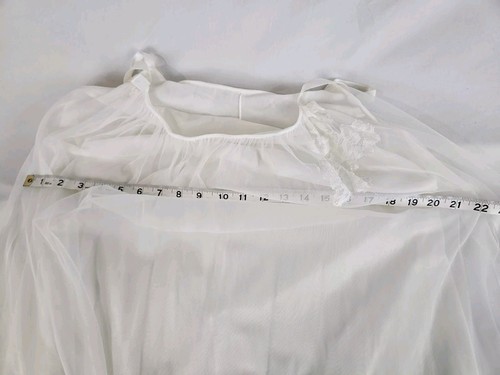 Vintage Van Raalte Ivory Negligee And Peignoir Shear Lined Midi Length Women's S - Picture 6 of 9