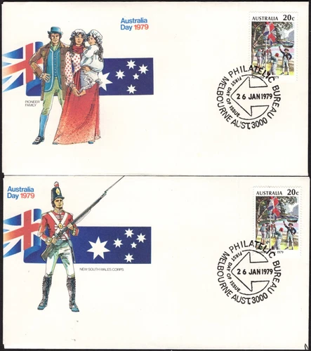 1979 Australian Day Set Of 2 First Day Covers, Very Good Condition