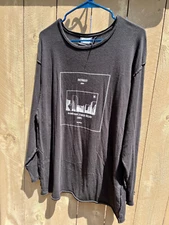 Reclaimed Vintage Detroit MI Downtown Studio Records Graphics L/S Tshirt, Mens L