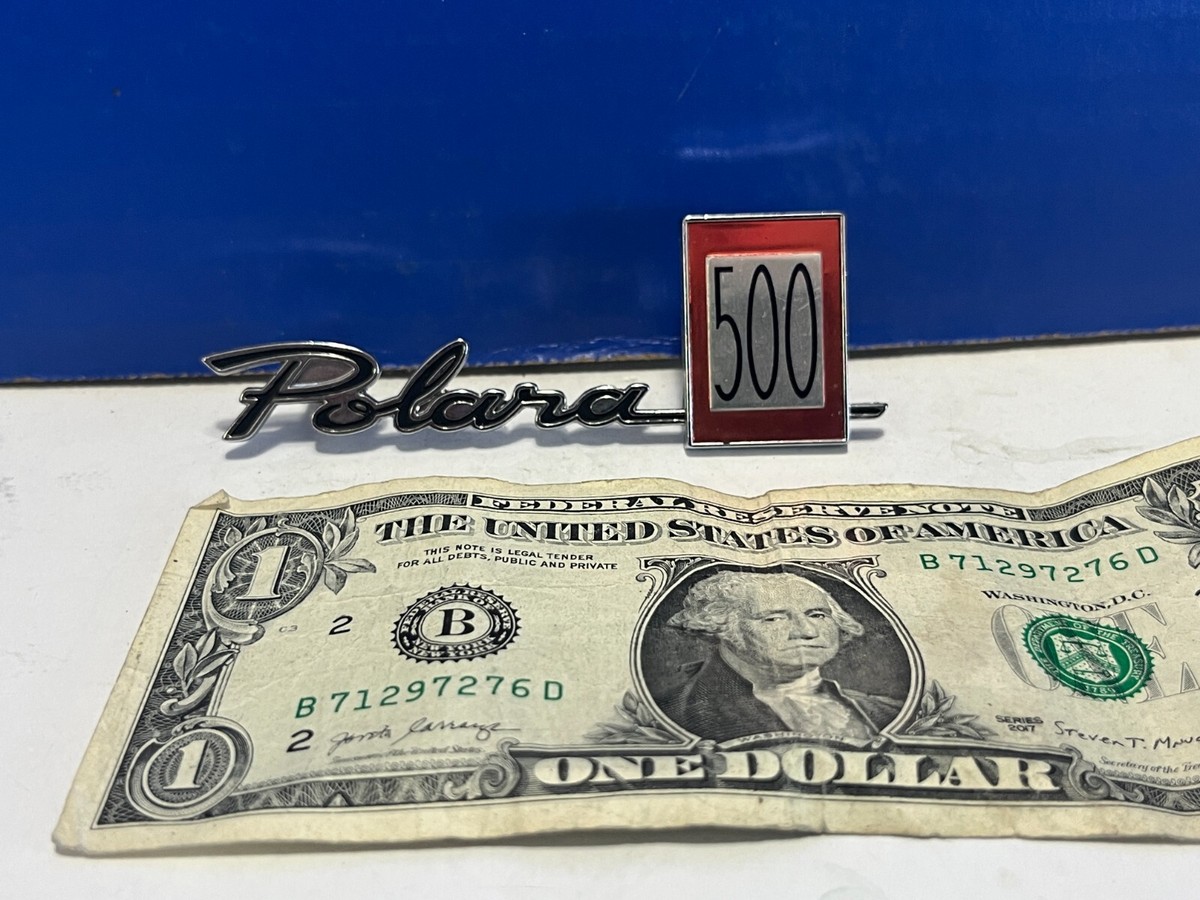 VINTAGE DODGE POLARA 500 RED 2217762 MOPAR ORNAMENT EMBLEM