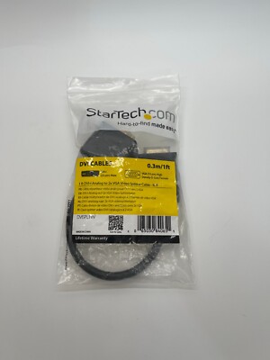 New StarTech DVISPL1VV 1 ft DVI-I Analog to 2x VGA Video Splitter Cable M/F NEW