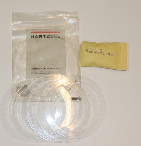 Hartzell Kit, 10 Thin Plastic Rings, 4.25" ID, 5.5" OD, Insp Ring? s w/ Hardware