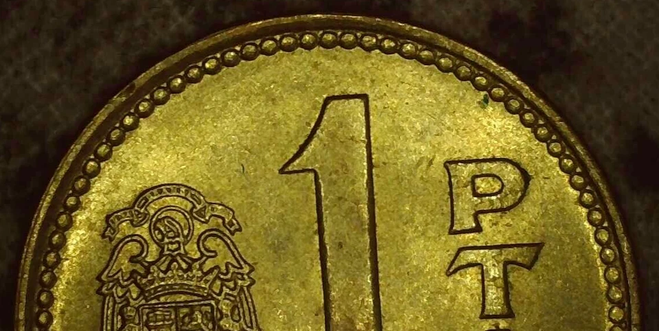 Moneda de error 1980 1 PTA España 82 estrellas 81 con múltiples troqueles como nueva Foto 4 de 4