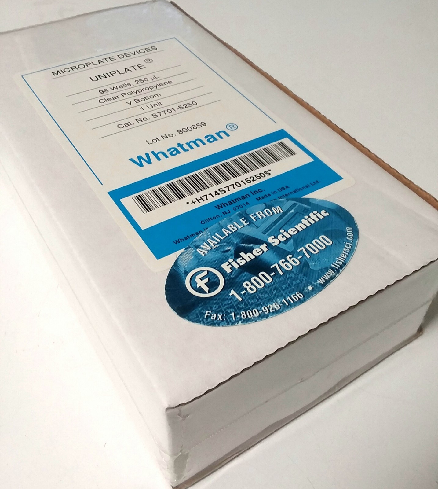 Whatman S7701-5250 Uniplate 96 Well 250 µL PP Microplate V Bottom - 1 Unit