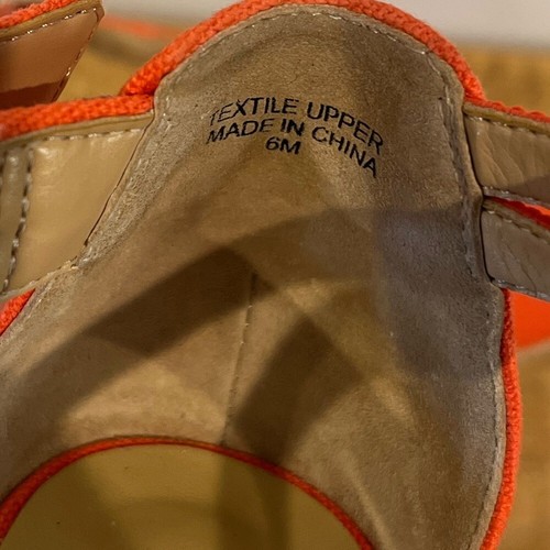 Talbots espadrille wedges orange linen size 6 - Picture 6 of 8