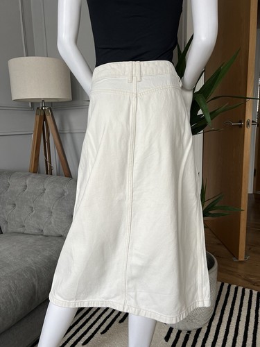 Jigsaw Women Skirt Denim Midi Ecru Size 14 RRP £85 - Picture 7 of 9