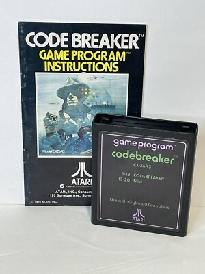 Codebreaker Code Breaker (Atari 2600, 1981) Cartridge & Manual Cleaned Tested