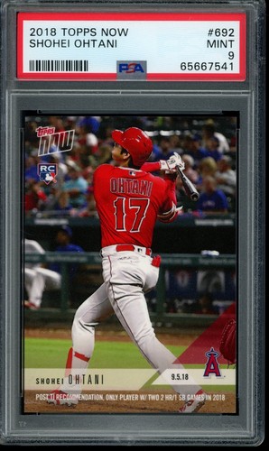 2018 Topps Now #692 Shohei Ohtani PSA 9 Mint RC Rookie Card - Foto 1 di 2