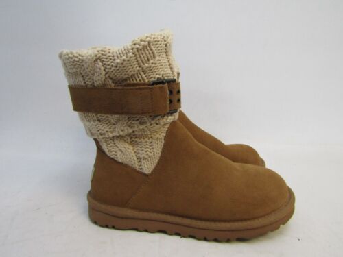UGG Womens Size 6 M Brown Suede Fold Over Buckle Ankle Fashion Boots Bootie - Picture 3 of 11
