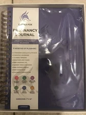 Lavender Clever Fox Pregnancy Planner Journal 7x10 Hard Cover  Undated