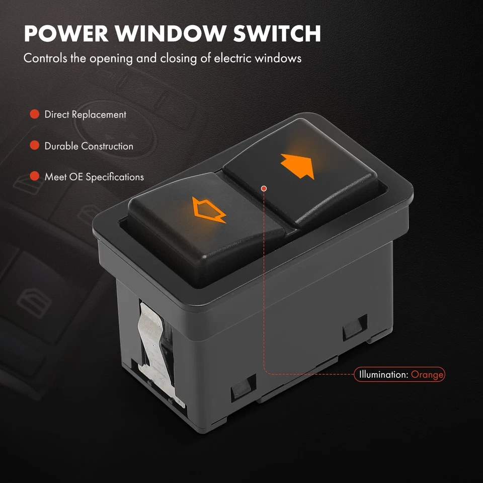 Interruptor de ventana eléctrica delantero derecho con 4 pines para BMW 525i 528i 530i 540i 740i 740iL Foto 3 de 4