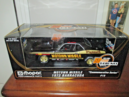 ERTL 50 YEARS OF HEMI MOTOWN MISSLE 1972 BARRACUDA 1/18 MIB DON CARLTON