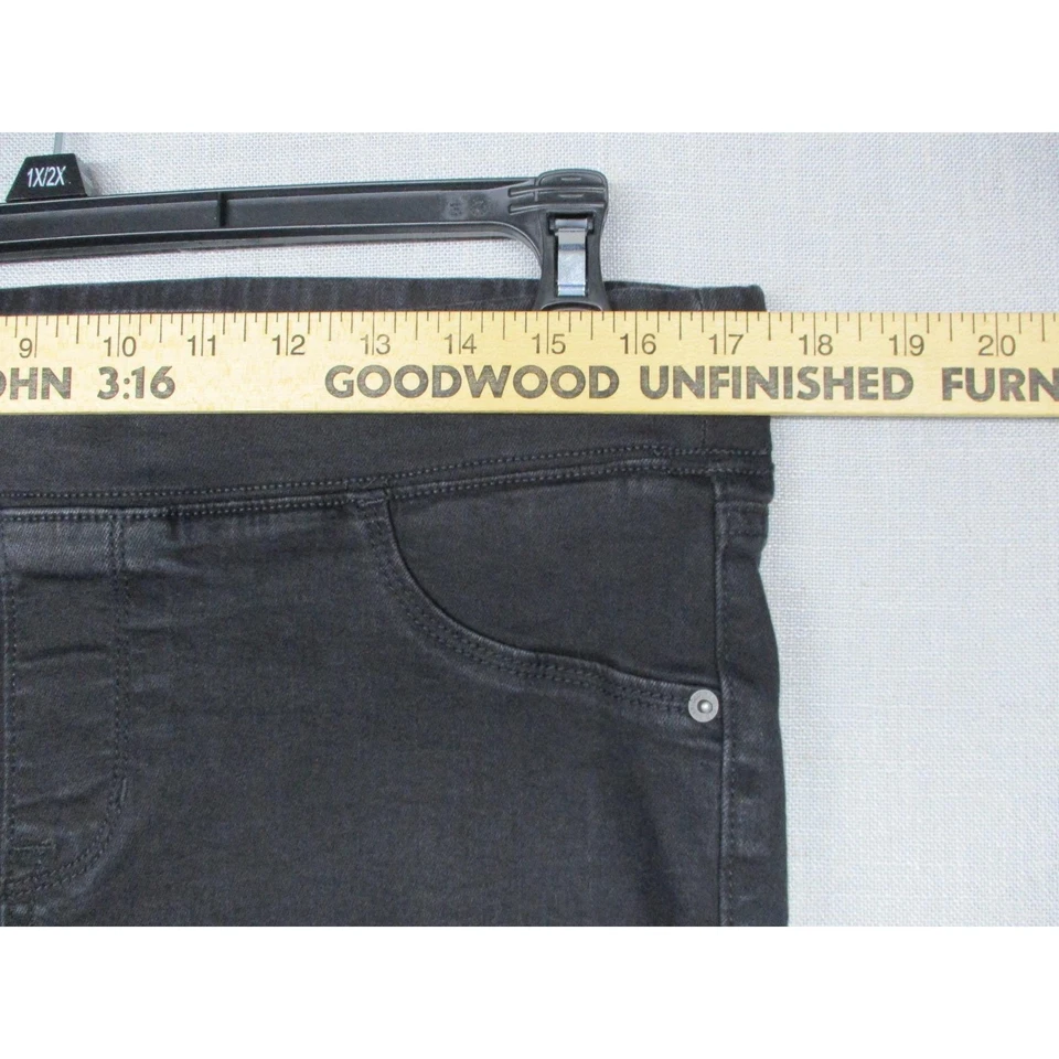 Old Navy Rockstar Black 15oz Distressed Raw Hem Jeggings Womens Size 14P - Image 4 of 4