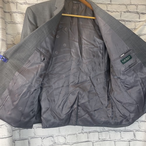 LRL Lauren Ralph Lauren 100% Gris Lana Traje Chaqueta Blazer 48S Pantalones 48x26 Formal - Imagen 3 de 13