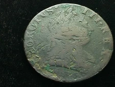 Excavated 1775 Non-Regal George III British Colonial Half Penny Copper Evasion