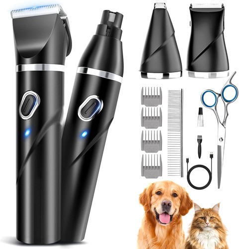 4 in 1 Hundeschermaschine zur Pflege dickes Haar, 2000mAh strapazierfähiges Hundepflegeset