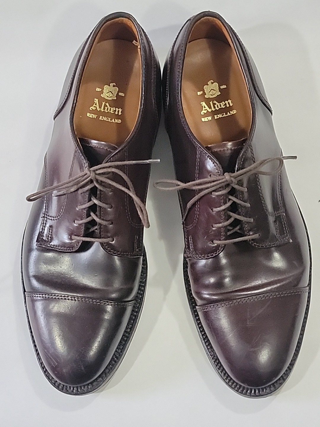 Alden 2160 Color 8 Shell Cordovan Straight Tip Blucher