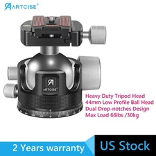 44mm Low Profile Ball Head All Metal CNC Tripod Head Heavy Duty Tripod Head