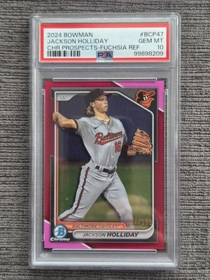 2024 Bowman Chrome Prospects Jackson Holliday Fuchsia Refractor /199 PSA 10 (RC)