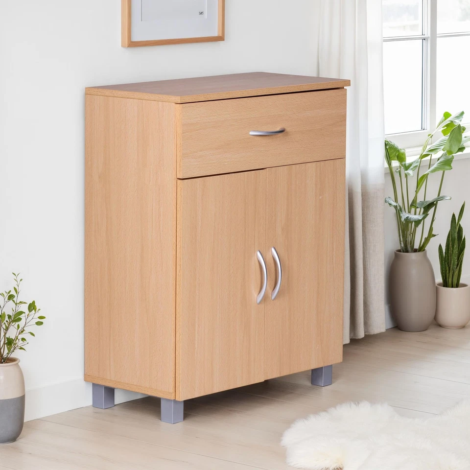 WOHNLING Sideboard Buche WL1.335 60x75x30cm Kommode Schrank Kleine Holz Anrichte - Bild 3 von 4