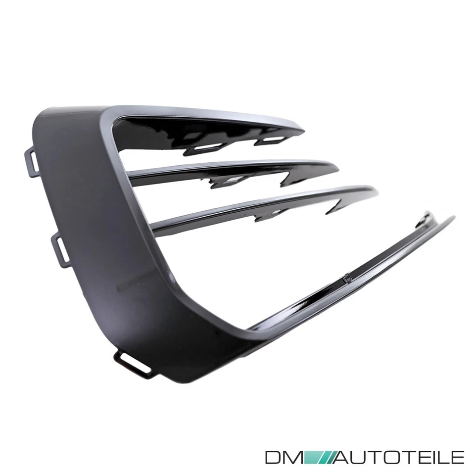 Bumper Grille Set 3pc Gloss Black Fits VW Golf 7 GTI GTD 2017-2020 - Image 2 of 4