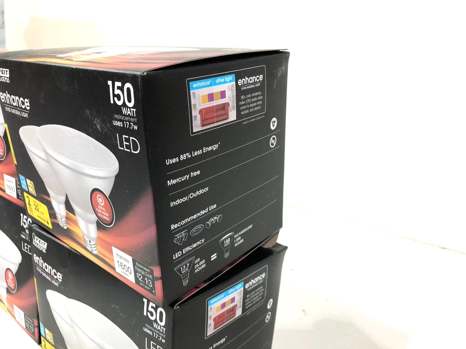 Feit Electric 150-Watt Equiv PAR38 Dimmable Flood LED Light Bulb, 3000K 8PK - Image 3 of 3