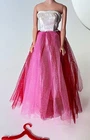 Vintage 1965 BARBIE CAMPUS SWEETHEART #1616 DRESS GOWN Gloves RED OT HEELS Midge