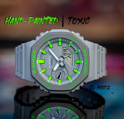 Hand Painted G-Shock Neon Green | GA-2100