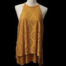 Shyanne Mustard Lace Halter Blouse