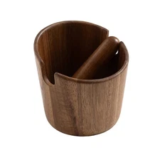 5 inch Coffee Knock Box espresso knock box,Wood Bin for Espresso Machine Coff...