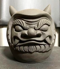 ONIGAWARA KAWARA Japanese Roof Tile Demon Daruma Taishi 4.3in 35.2oz Ornament FS