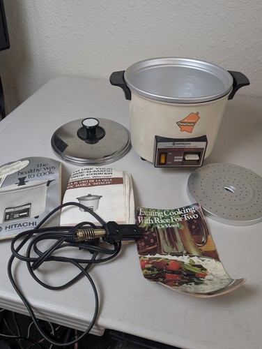 VTG Hitachi Chime-O-Matic RD-4053 Rice Cooker Steamer 5.6 Cup Pristine Complete!