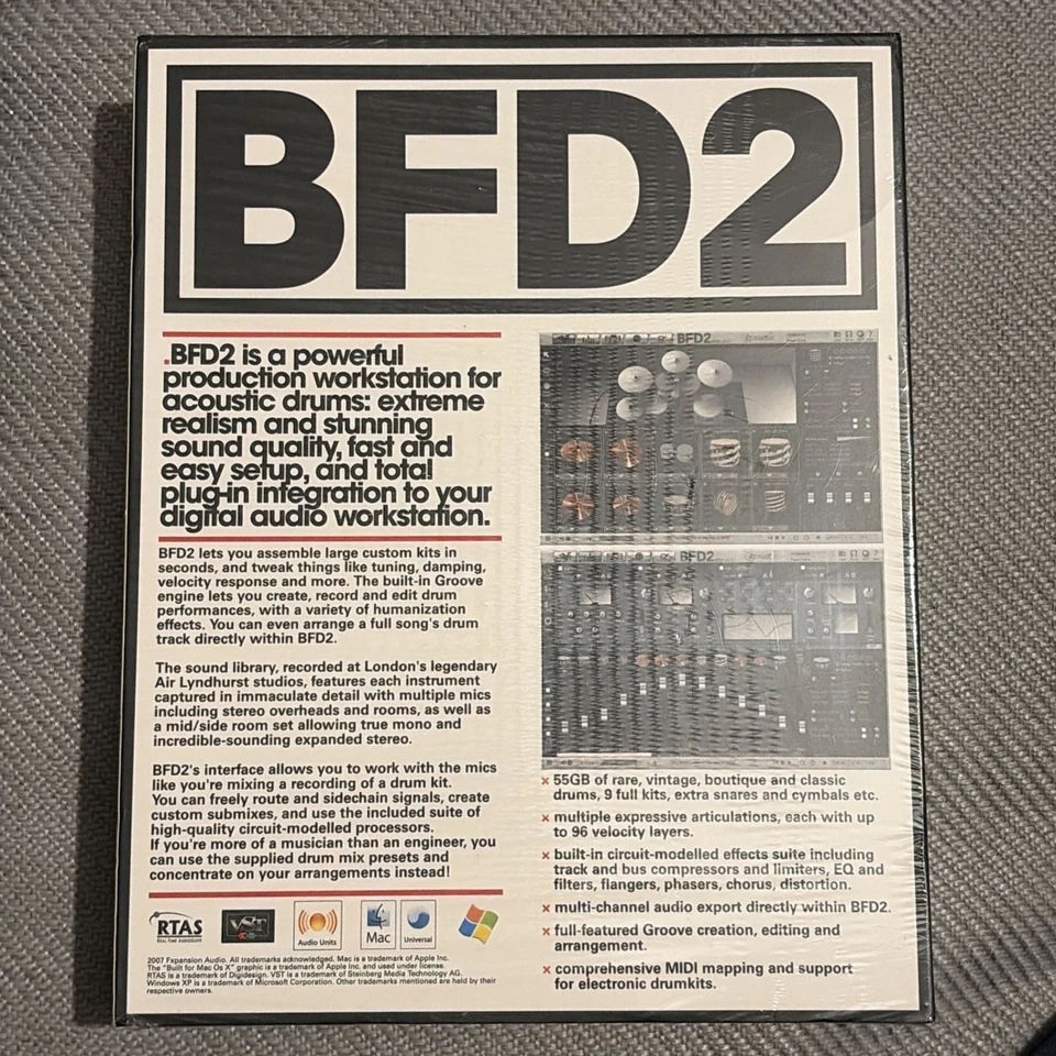 BFD2 by fxpansion 2007 Brand New & Sealed Rare Drum Workstation Mac Windows - Image 2 of 4