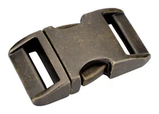 10 - 3/4 Inch Antique Brass Aluminum Side Release Buckles