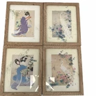 Haruyo Morita Set of Four Framed Japanese Art Prints Paper Lithograph