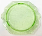 Vintage Uranium Green Depression Glass Serving 11.5” Cake Plate with Feet