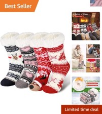 Classic Christmas Women's Fuzzy Slipper Socks - Warmth  Style for the Holidays