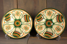 French Antique Majolica Faience Oyster Plate Quimper Pair -Ships DDP to USA