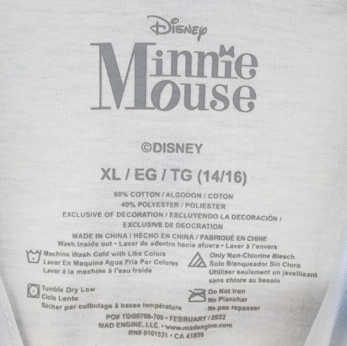 Disney Minnie Mouse Shirt Girls XL 14 16 Americana Tie-Dye Short Sleeve Blue - Picture 2 of 5