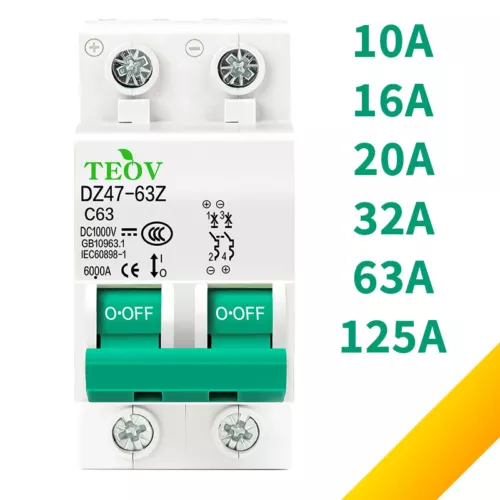 DC Leitungsschutzschalter 1000V 100A 125A Solar Photovoltaik Sicherungsautomat