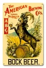 Bock Beer Tin Sign 8 x 12 ALL METAL Vintage Retro Sitgn Art