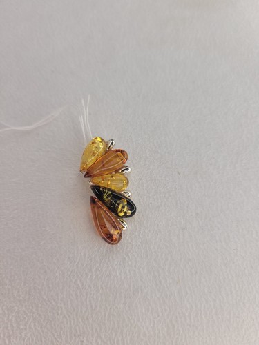 Silver 925 Crest Jewellery Set of earrings and pendant with Amber - Picture 2 of 3