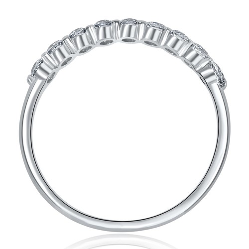Bracelet de mariage diamant cultivé en laboratoire 0,50 carat or blanc 14 carats (9 pierres) - Photo 6 sur 12