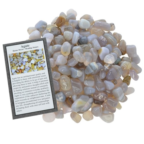 1/2 lb Grey Agate Tumbled Stones - Grade 1 - XXSmall - 0.25" to 0.75" Avg. - Picture 2 of 3