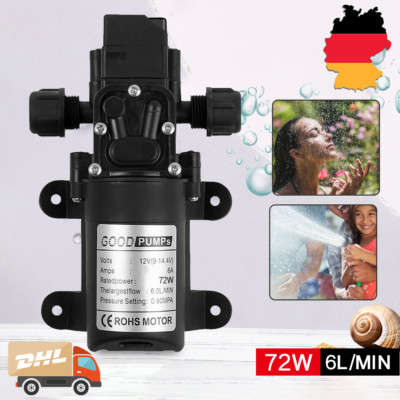 72W Wasserpumpe Selbstansaugende Pumpe 12V Hochdruckpumpe Membranpumpe Yacht NEU