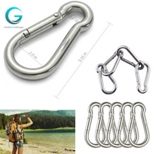 Stainless Steel Spring Snap Hook Carabiner 304 Stainless Steel Clips, Set of 6