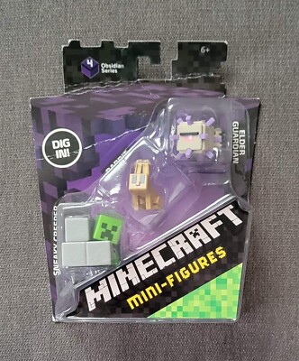 Obsidian Series 4 Elder Guardian, Rabbit & Sneaky Creeper Mini Figure 3-Pack