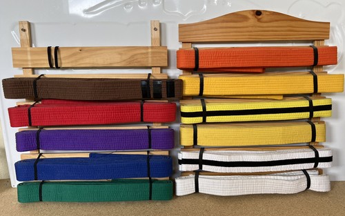 Martial Arts Belt Display Wall Racks +/- 11 Belts Two Racks Can Be Hung As One
