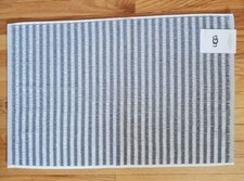UGG KATERINA Bath Mat GRAY WHITE 20" x 32" 100 Organic Cotton - NWT